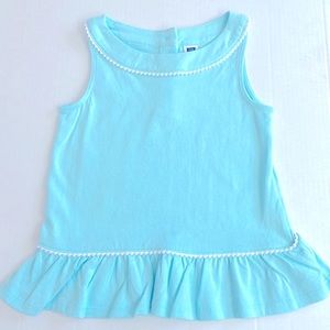 Janie and Jack Aqua Sleeveless Top, Size 4